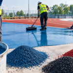 PU binder used in sports flooring systems with rubber granules