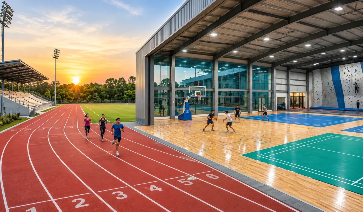 Different types of athletic track systems for sports facilities